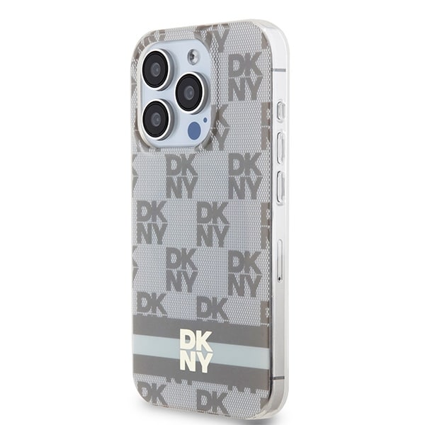 DKNY IML καρό μονοχρωματικό μοτίβο & τυπωμένες ρίγες - θήκη για Apple iPhone 14 Pro Max - Μπεζ - Image 2