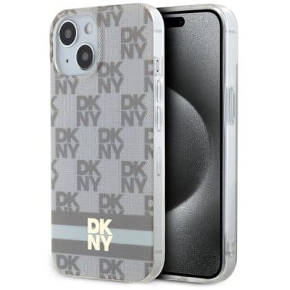 DKNY IML καρό μονοχρωματικό μοτίβο & τυπωμένες ρίγες - θήκη για Apple iPhone 15 / 14 13 - Μπεζ