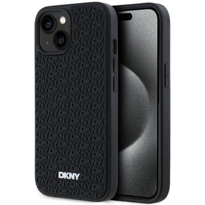 DKNY 3D Rubber Repeat Pattern - θήκη για Apple iPhone 15 Plus - Μαύρο