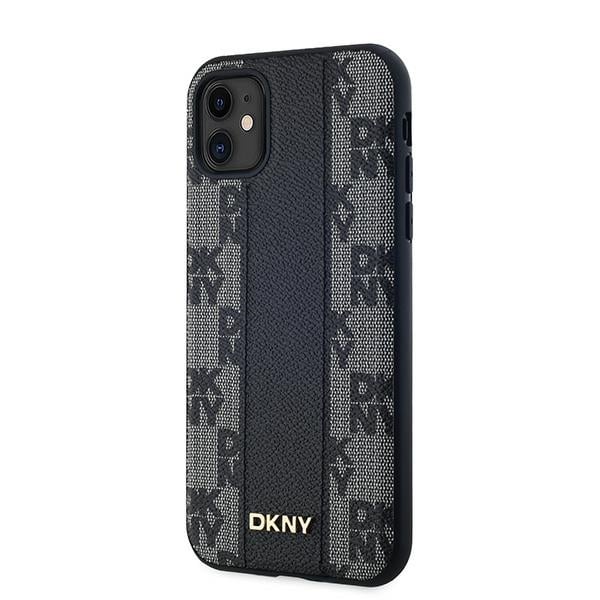 DKNY Leather Checkered Mono Pattern MagSafe - θήκη για Apple iPhone 11 - Μαύρο - Image 2