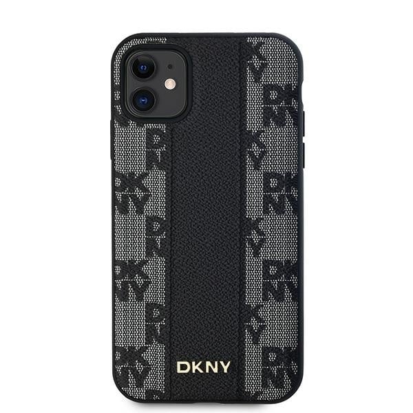 DKNY Leather Checkered Mono Pattern MagSafe - θήκη για Apple iPhone 11 - Μαύρο - Image 3