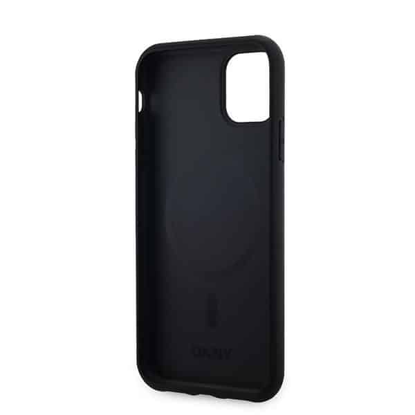 DKNY Leather Checkered Mono Pattern MagSafe - θήκη για Apple iPhone 11 - Μαύρο - Image 7