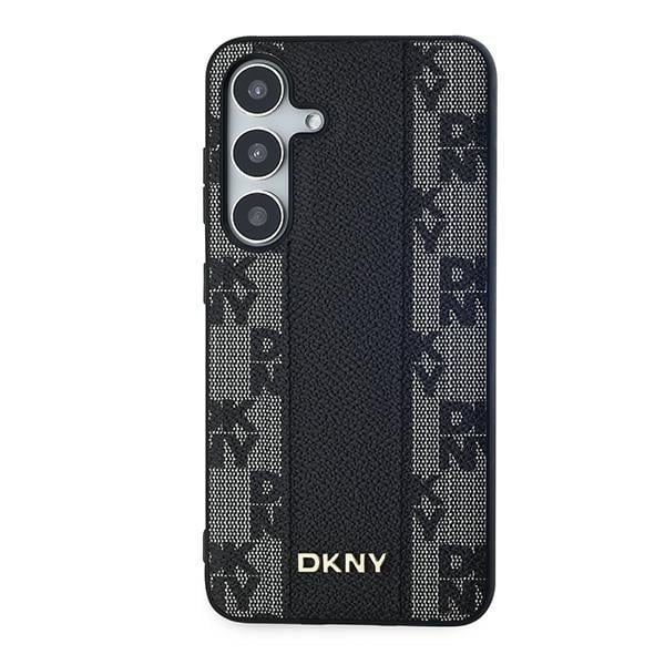 DKNY Leather Checkered Mono Pattern MagSafe - θήκη για Samsung Galaxy S24 - Μαύρο - Image 3