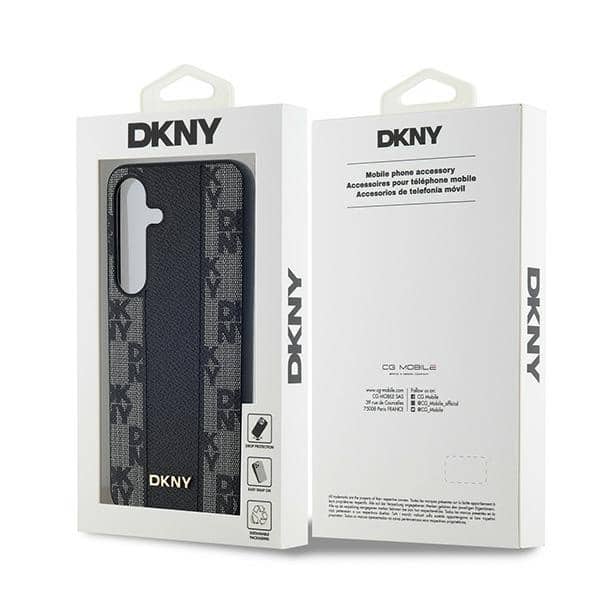 DKNY Leather Checkered Mono Pattern MagSafe - θήκη για Samsung Galaxy S24+ - Μαύρο - Image 8