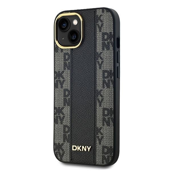 DKNY Leather Checkered Mono Pattern MagSafe - θήκη για Apple iPhone 14 - Μαύρο - Image 2