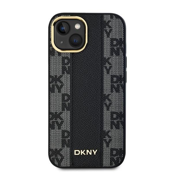 DKNY Leather Checkered Mono Pattern MagSafe - θήκη για Apple iPhone 14 - Μαύρο - Image 3