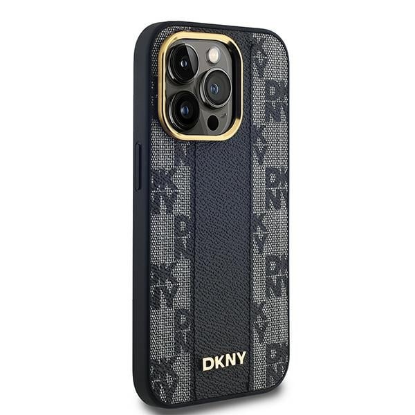 DKNY Leather Checkered Mono Pattern MagSafe - θήκη για Apple iPhone 14 Pro Max - Μαύρο - Image 4
