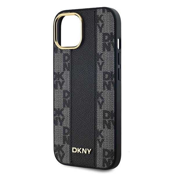 DKNY Leather Checkered Mono Pattern MagSafe - θήκη για Apple iPhone 15 - Μαύρο - Image 6