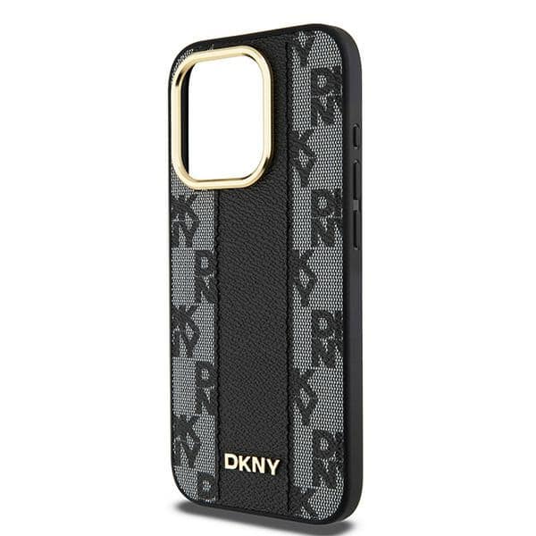 DKNY Leather Checkered Mono Pattern MagSafe - θήκη για Apple iPhone 15 Pro - Μαύρο - Image 6