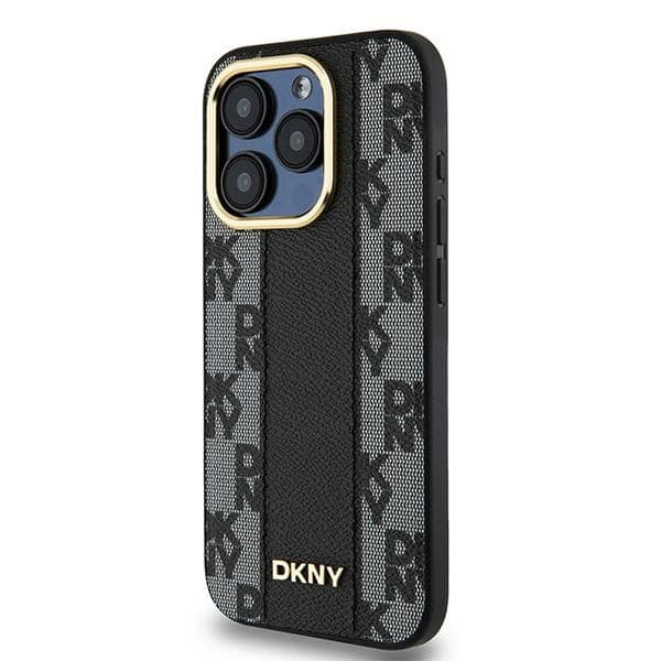 DKNY Leather Checkered Mono Pattern MagSafe - θήκη για Apple iPhone 15 Pro Max - Μαύρο - Image 2