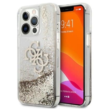Guess 4G Big Liquid Glitter - θήκη για Apple iPhone 13 Pro Max - Διάφανο