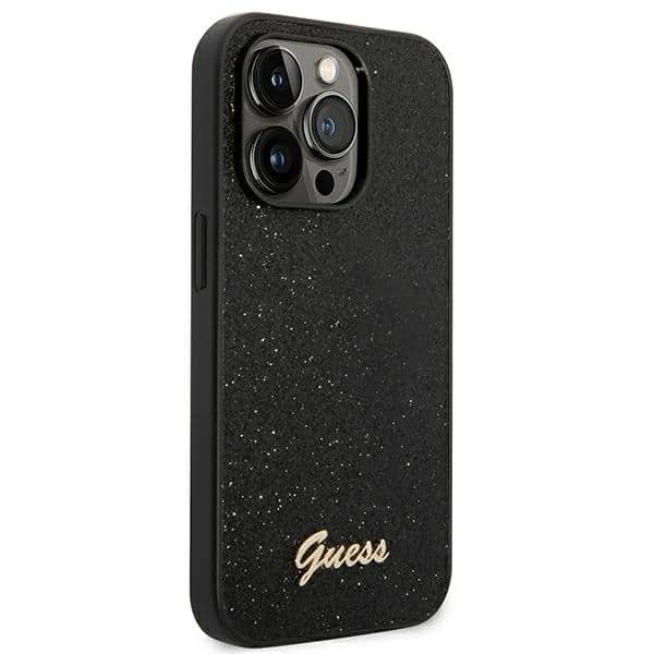 Guess Glitter Script - θήκη για Apple iPhone 14 Pro - Μαύρο - Image 4