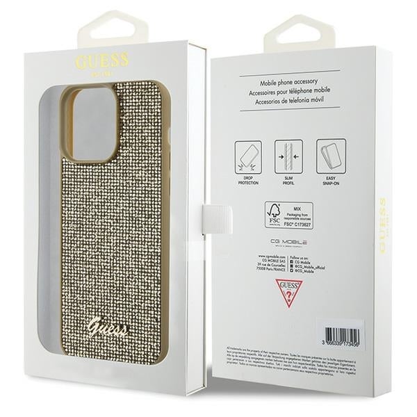 Guess Disco Metal Script - θήκη για Apple iPhone 15 Pro Max - Χρυσό - Image 8