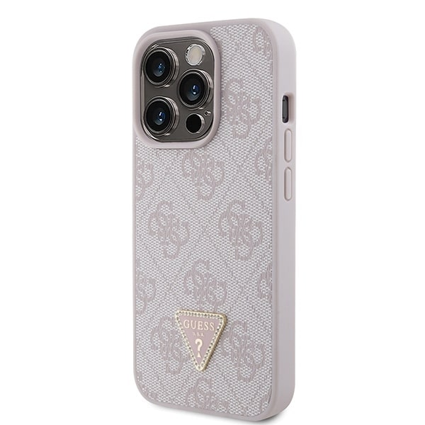 Guess Triangle Metal Logo - θήκη για Apple iPhone 15 Pro - Ροζ - Image 2