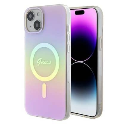 Guess IML Iridescent MagSafe - θήκη για Apple iPhone 15 Plus / 14 - Ροζ