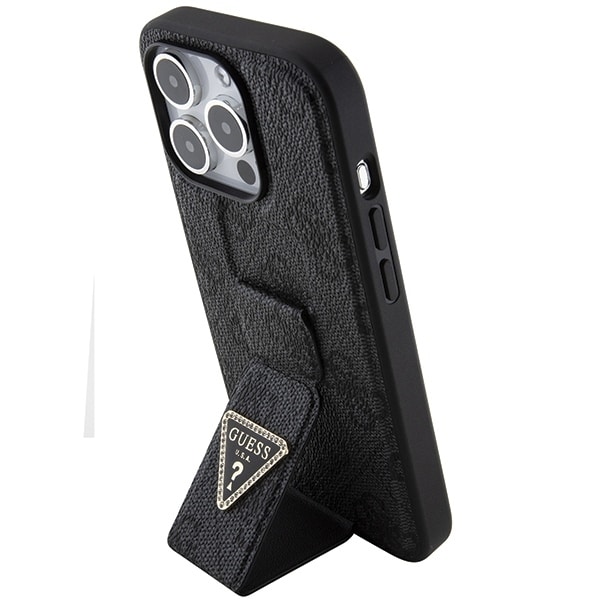 Guess GUHCP15XPGS4TDK iPhone 15 Pro Max 6.7" μαύρο/black hardcase Grip Stand 4G Triangle Strass - Image 2