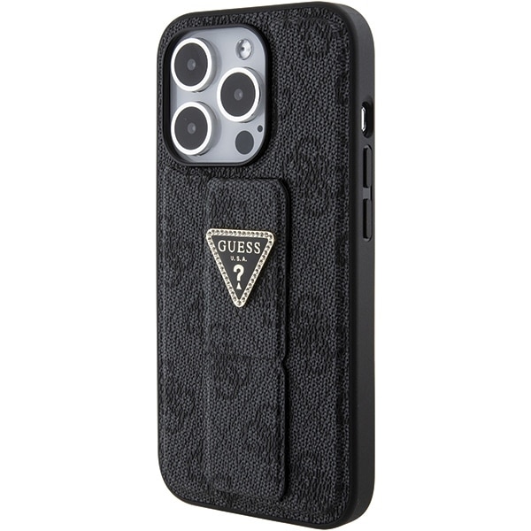 Guess GUHCP15XPGS4TDK iPhone 15 Pro Max 6.7" μαύρο/black hardcase Grip Stand 4G Triangle Strass - Image 3