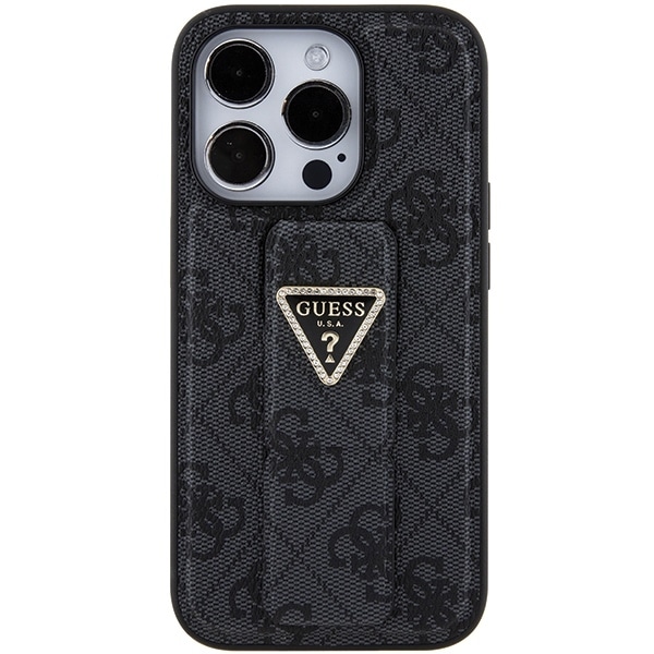 Guess GUHCP15XPGS4TDK iPhone 15 Pro Max 6.7" μαύρο/black hardcase Grip Stand 4G Triangle Strass - Image 4
