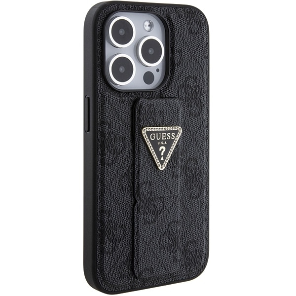 Guess GUHCP15XPGS4TDK iPhone 15 Pro Max 6.7" μαύρο/black hardcase Grip Stand 4G Triangle Strass - Image 5