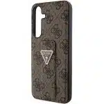 Guess GUHCS24SPGS4TDW S24 S921  καφέ/brown hardcase Grip Stand 4G Triangle Strass - Image 6