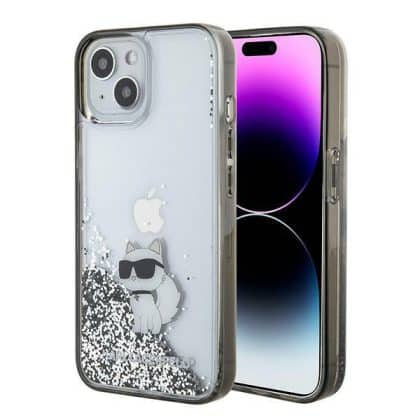 Karl Lagerfeld Liquid Glitter Choupette - θήκη για Apple iPhone 15 / 14 13 - Διάφανο