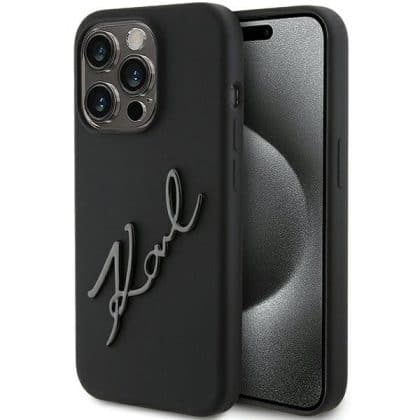 Karl Lagerfeld Silicone Karl Script - θήκη για Apple iPhone 15 Pro - Μαύρο
