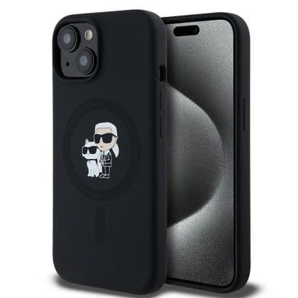 Karl Lagerfeld Silicone Karl & Choupette Magsafe - θήκη για Apple iPhone 15 Plus - Μαύρο