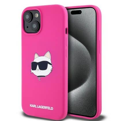 Karl Lagerfeld Silicone Choupette Head MagSafe - θήκη για Apple iPhone 15 Plus / 14 - Ροζ