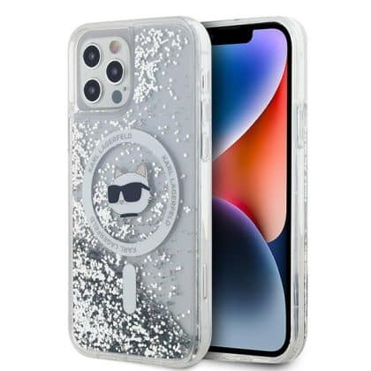 Karl Lagerfeld Liquid Glitter Choupette Head Magsafe - θήκη για Apple iPhone 12/12 Pro 6.1 - Διάφανο