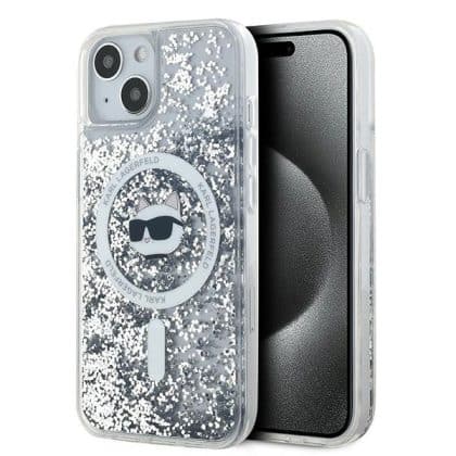 Karl Lagerfeld Liquid Glitter Choupette Head Magsafe - θήκη για Apple iPhone 14 / 15 13 - Διάφανο