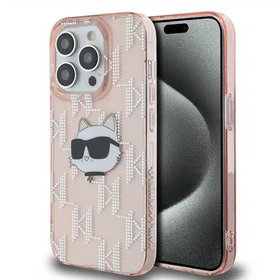 Karl Lagerfeld IML Choupette Head & Monogram - θήκη για Apple iPhone 13 Pro Max - Ροζ