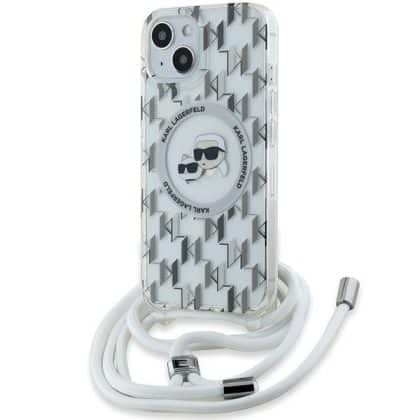 Karl Lagerfeld IML Crossbody Monogram Karl & Choupette Head MagSafe - θήκη για Apple iPhone 15 - Διάφανο