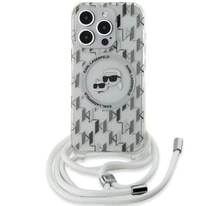 Karl Lagerfeld IML Crossbody Monogram Karl & Choupette Head - θήκη για Apple iPhone 15 Pro - Διάφανο