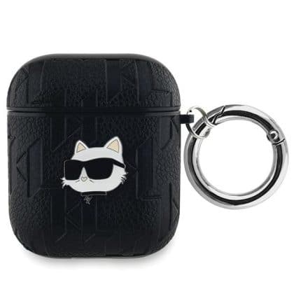 Karl Lagerfeld KLA2PGCHPK Θήκη για AirPods 1/2 μαύρο Monogram Choupette Head