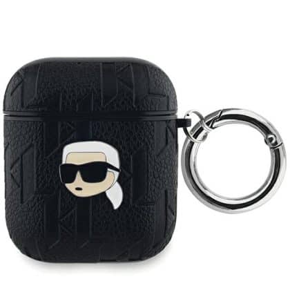 Karl Lagerfeld KLA2PGKIPK Θήκη για AirPods 1/2 Monogram Karl Head μαύρο