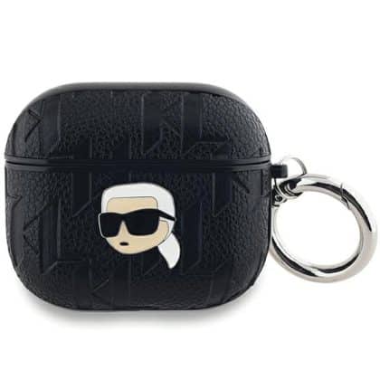 Karl Lagerfeld KLA3PGKIPK Θήκη για AirPods 3 Monogram Karl Head μαύρο