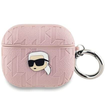 Lagerfeld KLA3PGKIPP Θήκη για AirPods 3 Monogram Karl Head ροζ