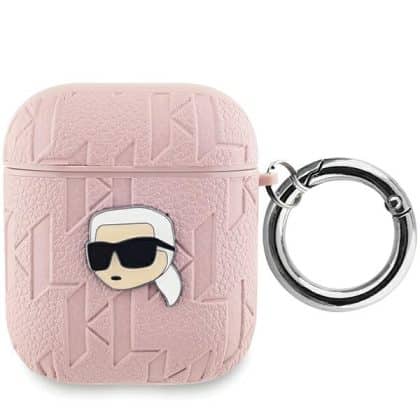 Karl Lagerfeld KLA2PGKIPP Θήκη για AirPods 1/2 ροζ Monogram Karl Head