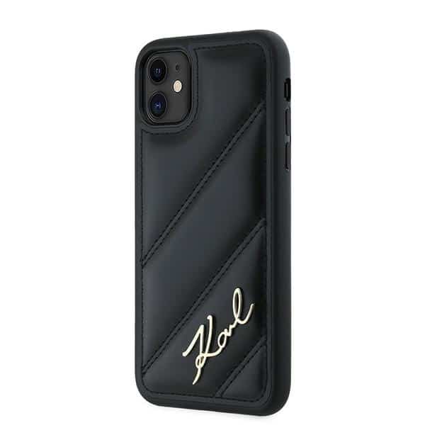 Karl Lagerfeld Diagonal Quilted Script - θήκη για Apple iPhone 11 / XR - Μαύρο - Image 2