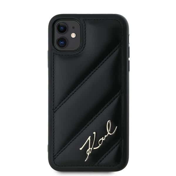 Karl Lagerfeld Diagonal Quilted Script - θήκη για Apple iPhone 11 / XR - Μαύρο - Image 3