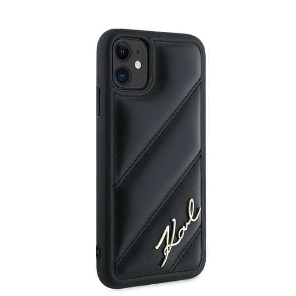 Karl Lagerfeld Diagonal Quilted Script - θήκη για Apple iPhone 11 / XR - Μαύρο - Image 4