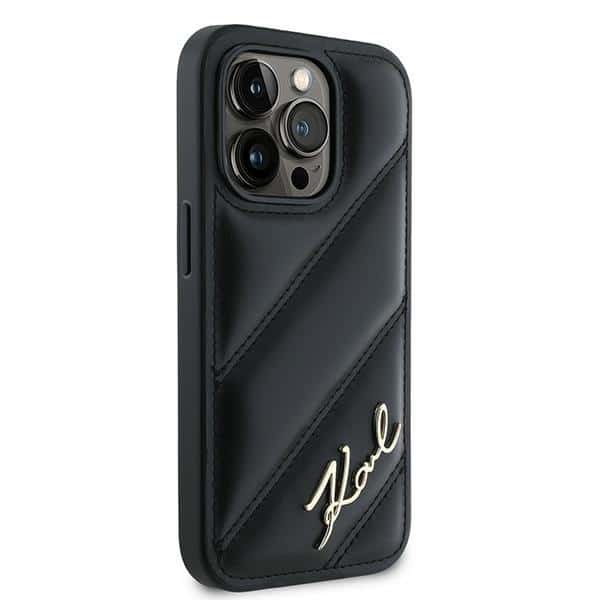 Karl Lagerfeld Diagonal Quilted Script - θήκη για Apple iPhone 14 Pro - Μαύρο - Image 4