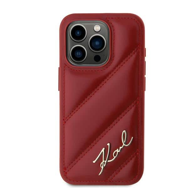 Karl Lagerfeld Diagonal Quilted Script - θήκη για Apple iPhone 15 Pro - Κόκκινο - Image 3