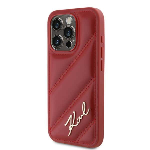 Karl Lagerfeld Diagonal Quilted Script - θήκη για Apple iPhone 15 Pro Max - Κόκκινο - Image 2