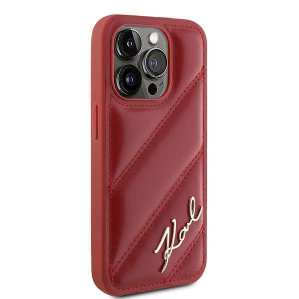 Karl Lagerfeld Diagonal Quilted Script - θήκη για Apple iPhone 15 Pro Max - Κόκκινο - Image 4