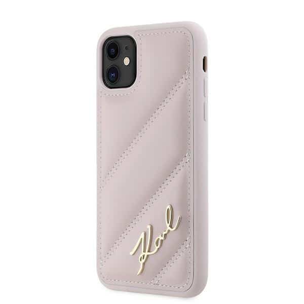 Karl Lagerfeld Diagonal Quilted Script - θήκη για Apple iPhone 11 / XR - Ροζ - Image 2