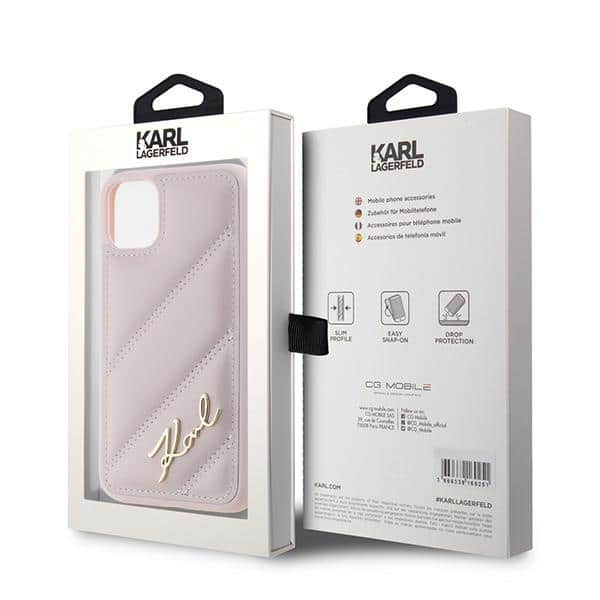 Karl Lagerfeld Diagonal Quilted Script - θήκη για Apple iPhone 11 / XR - Ροζ - Image 8