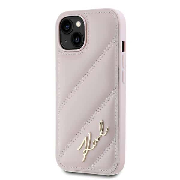 Karl Lagerfeld Diagonal Quilted Script - θήκη για Apple iPhone 14 - Ροζ - Image 2