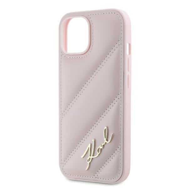Karl Lagerfeld Diagonal Quilted Script - θήκη για Apple iPhone 14 - Ροζ - Image 6