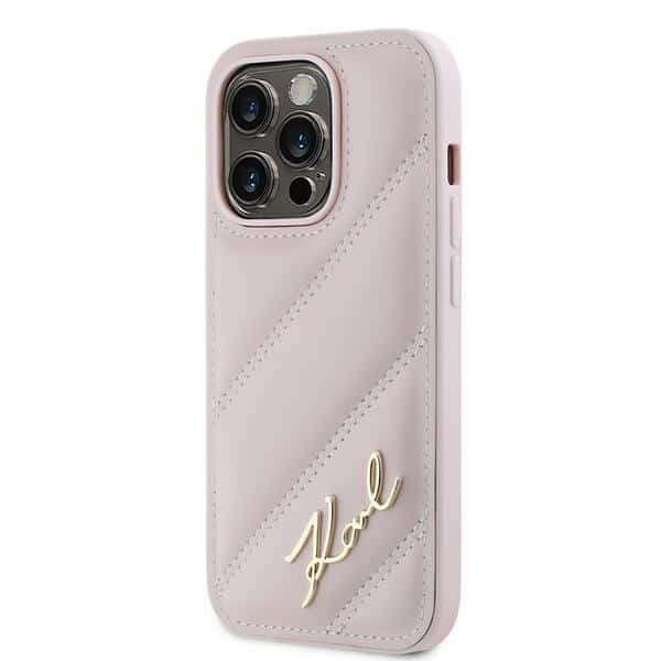 Karl Lagerfeld Diagonal Quilted Script - θήκη για Apple iPhone 14 Pro - Ροζ - Image 2